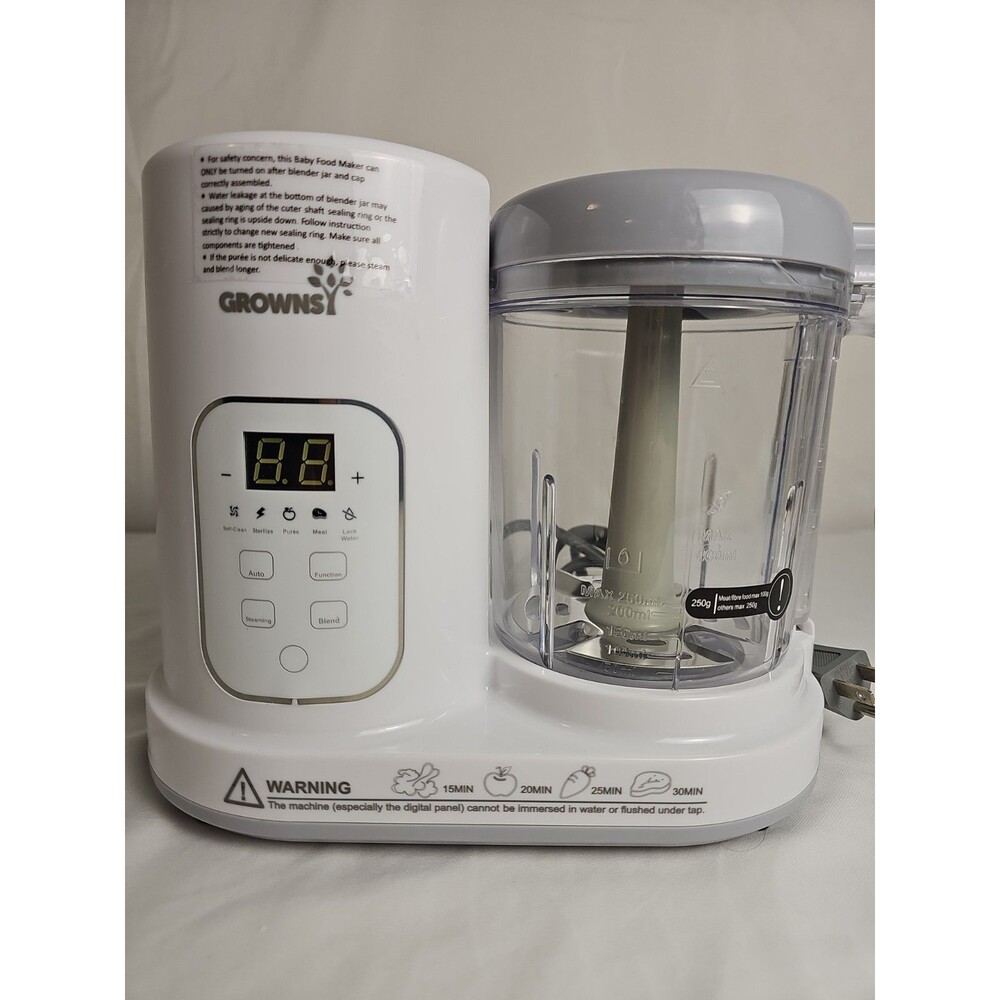 Growns Baby Food Maker Steamer Blender Food Processor White Never used